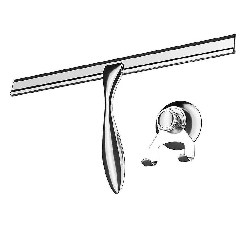 Extra Wide 30.5 Cm Shower Squeegee Stainless Steel with Silicone Lip - Shower Squeegee with Suction