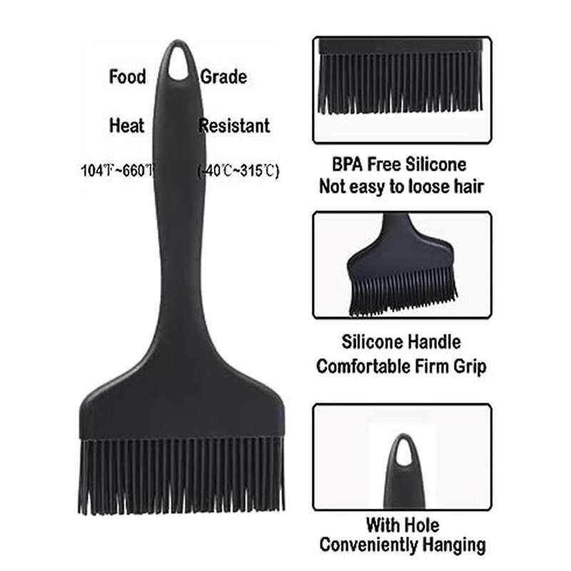 Extra- Pastry Brush-Silicone Basting Brush for Cooking, Heat Resistant Food Brush for BBQ, Dishwashe