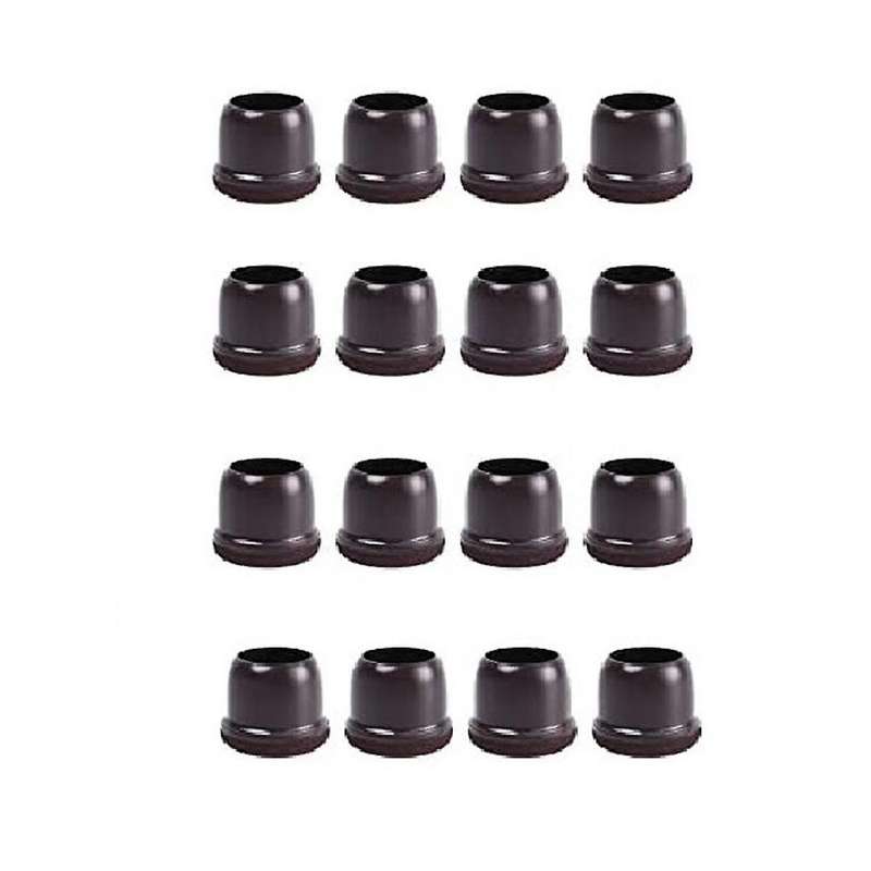 Extra Small Silicone Chair Leg Floor Protectors, Dark Brown Chair Leg Caps W/wrapped Felt, Dark Sil