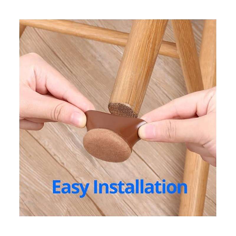Extra Small Silicone Chair Leg Floor Protectors, Dark Brown Chair Leg Caps W/wrapped Felt, Dark Sil