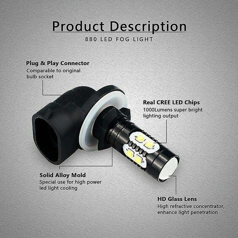 Extremely Bright High Power 881 881 886 889 LED Fog Light Bulbs for DRL or Fog Lights