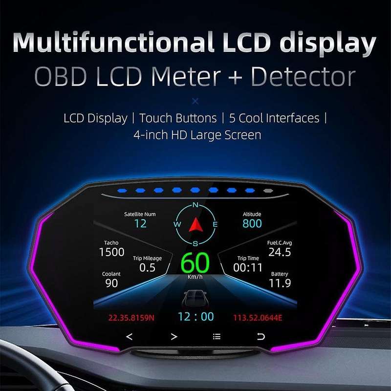 F11 Heads Up Display Gps Obd Hud Digital Speedometer Car Display
