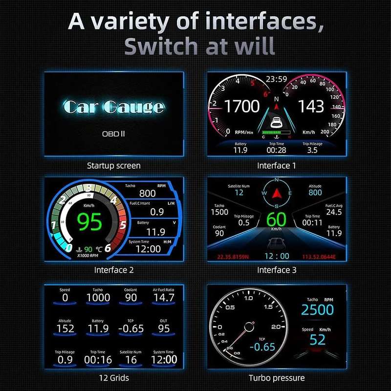 F11 Heads Up Display Gps Obd Hud Digital Speedometer Car Display