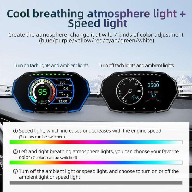 F11 Heads Up Display Gps Obd Hud Digital Speedometer Car Display