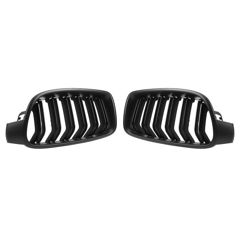 F30 Grill, Front Hood Kidney Grille for 3 Series F30 F31 F35 2012-2018 (double Slat Black Grill, 2-