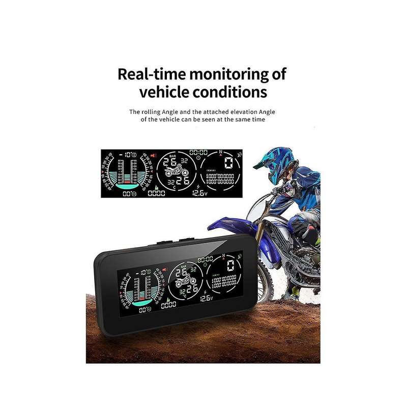 F3 Motorcycle 3 In 1 Tire Pressure Monitor Gps Speedometer Vehicle Speed Tachometer Slope Meter Tpm