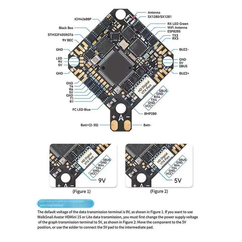 F4 2-3s 20a Aio Flight Controller V1 for Pavo Pico Brushless Bwhoop Quadcopter Hx115 Se Toothpick D