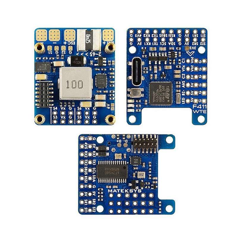 F411-WTE BMI270 Flight Controller STM32F411CEU6 with OSD132A Current Sensing 2-6S Lipo for FPV Fixed