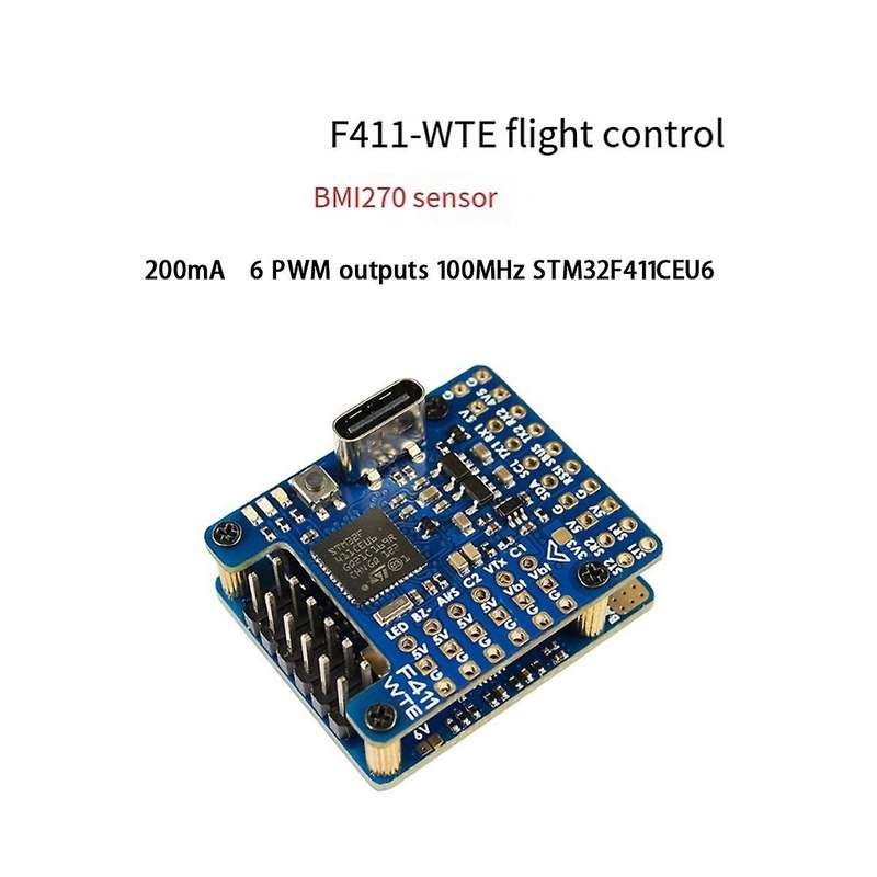 F411-WTE BMI270 Flight Controller STM32F411CEU6 with OSD132A Current Sensing 2-6S Lipo for FPV Fixed
