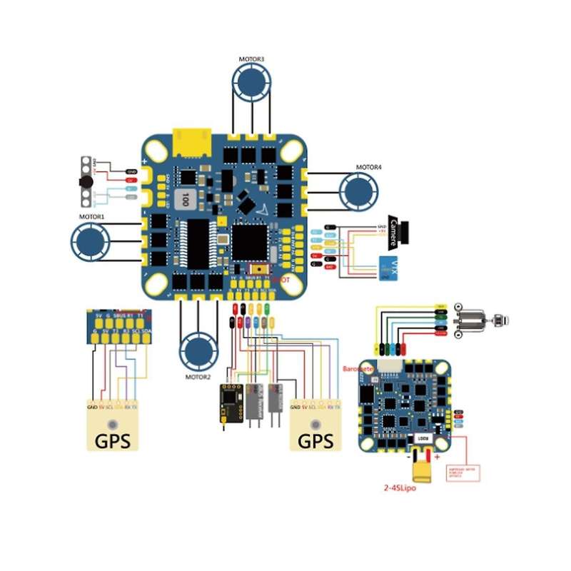 F4126 Aio F411 Baro Current Sensor Flight Controller Blhelis 20a/40a 4in1 Esc 25.5x25.5mm for Fpv F