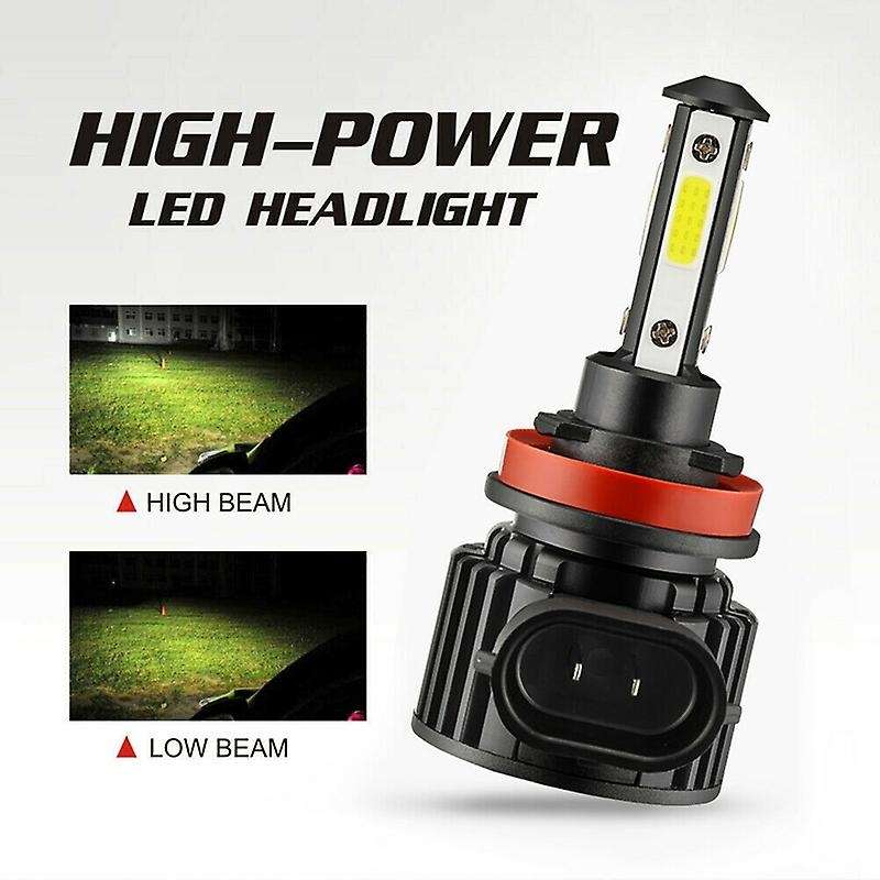 F8 4-Side Glow LED Car Headlight Automobile LED Lamp Upgrade Section Universal Car Headlight H8/H9/H