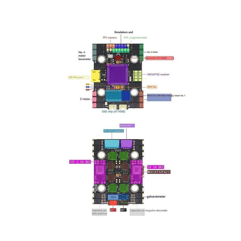 F722 Bl32 40a Aio Dual Bec 3-6s Flight Control Traversing Flight Control Electrical Integration Fo
