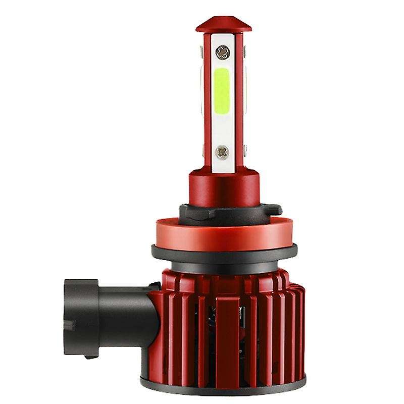 F8 4-Sides Glow LED Car Headlight Automobile LED Lamp Upgrade Section Universal Car Headlight Red H8
