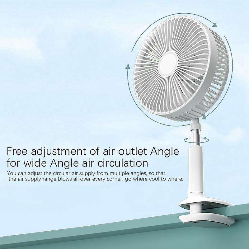 F8 Multi-Function Clip Fan Portable Retractable Mini Electric Fan Desktop Office USB Fan Can Shake H