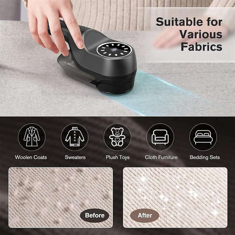 Fabric Shaver, Electric Lint Remover for Clothes Furniture, Rechargeable Lint Shaver with 2 Speeds 3