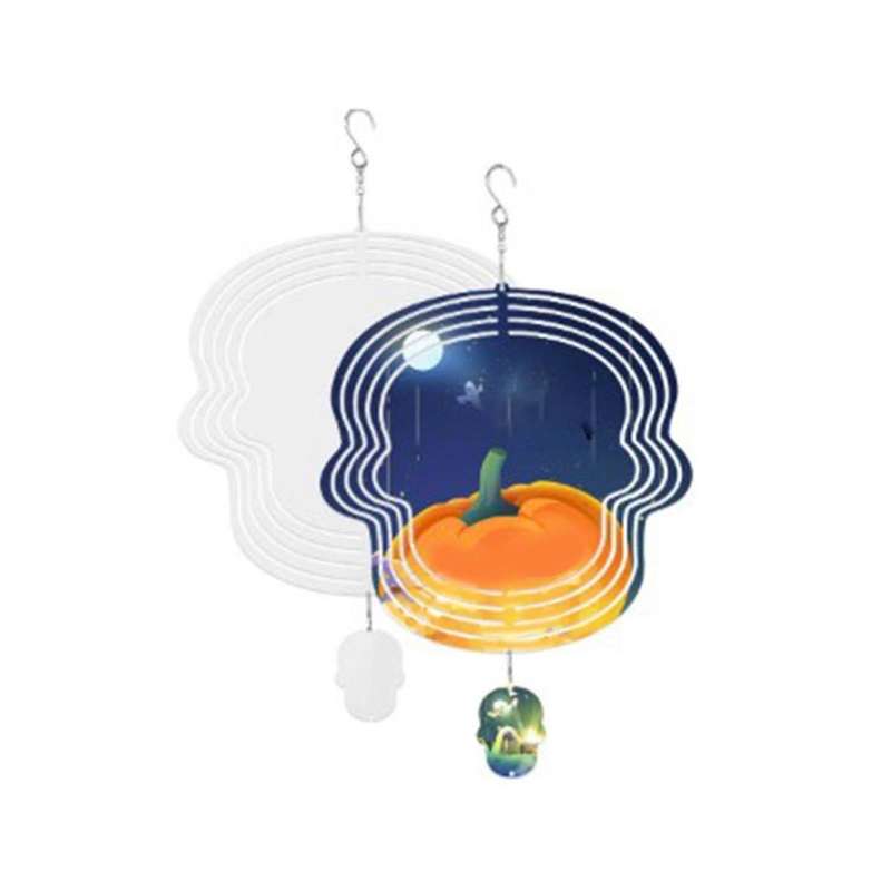 Face Shape Dimensional Rotating Wind Chime Garden Decoration Sublimation Blank Double-sided Diy Pri