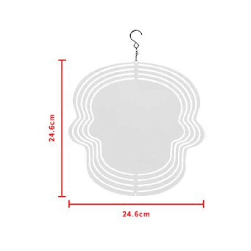 Face Shape Dimensional Rotating Wind Chime Garden Decoration Sublimation Blank Double-sided Diy Pri