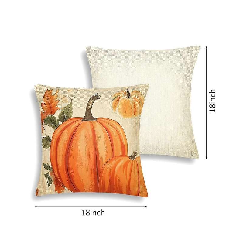Fall Decor Throw Pillow Covers 18x18inch Grateful Bless Own Home Pumpkin Thanksgiving Pillowcase for
