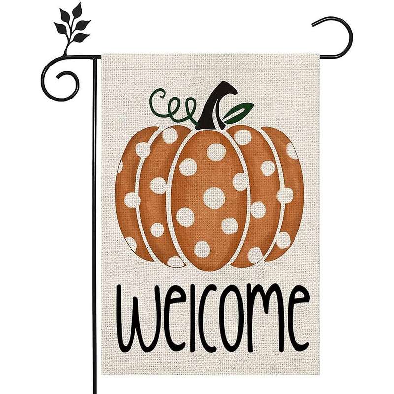 Fall Welcome Garden Flag Pumpkin Thanksgiving Double Sided Vertical Thanksgiving Seasonal Holiday Ou