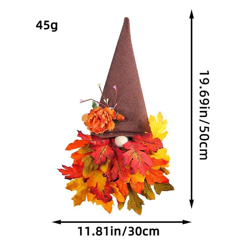 Fall Wreath for Door Decor,fall Sign with Maple Leaf Fairy for Autumn Harvest Thanksgiving Front Po