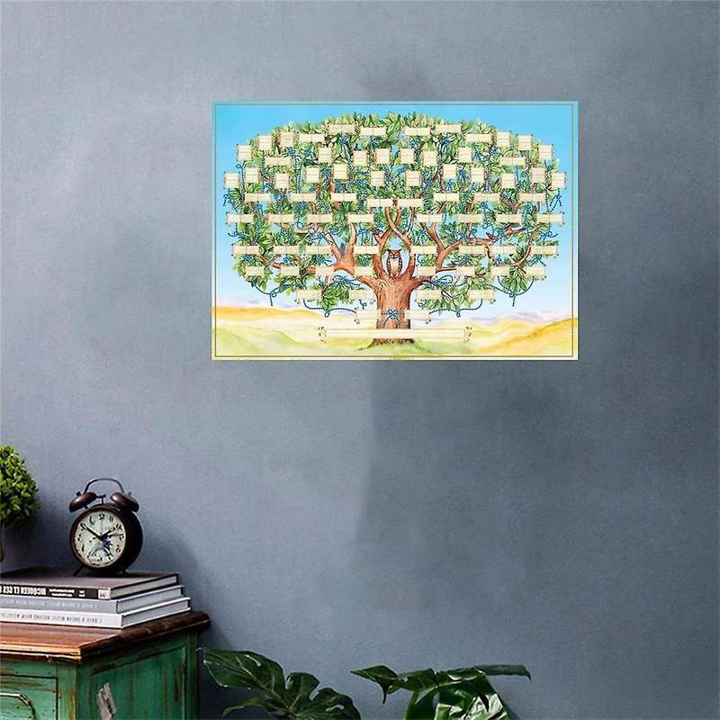 Family Tree Diagram to Fill in Wall Hanging Generation Genealogy History Chart Progress Family Histo