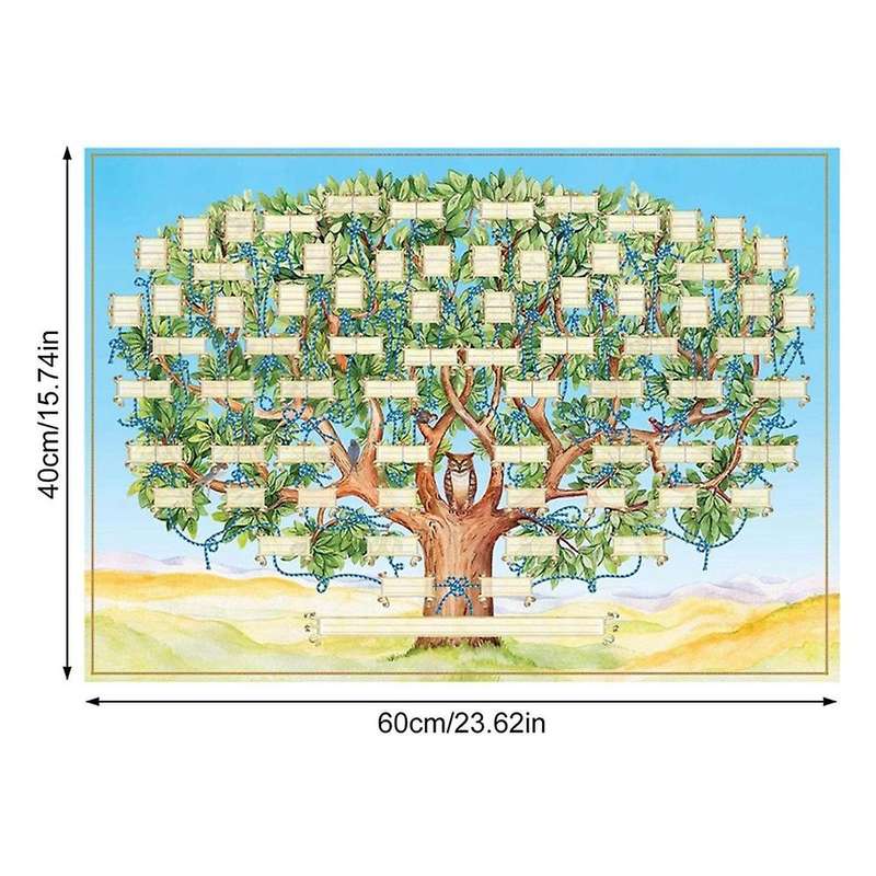 Family Tree Diagram to Fill in Wall Hanging Generation Genealogy History Chart Progress Family Histo