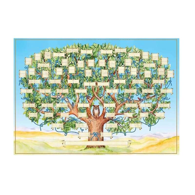 Family Tree Diagram to Fill in Wall Hanging Generation Genealogy History Chart Progress Family Histo