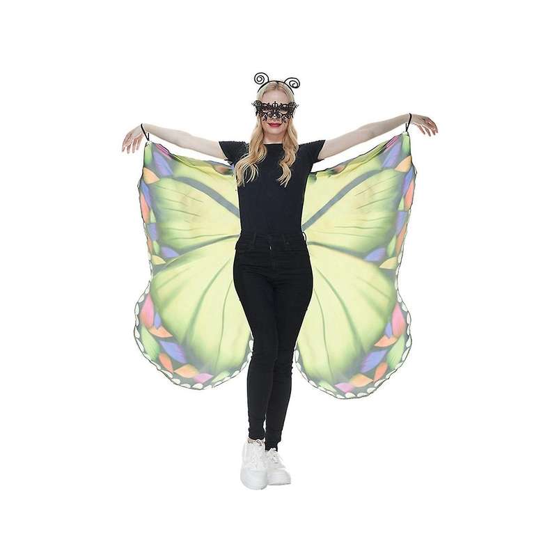 Fancy Halloween Women Butterfly Wing Shawl Masque Fairy Ladies Dance Costume Halloween Girls Perfor