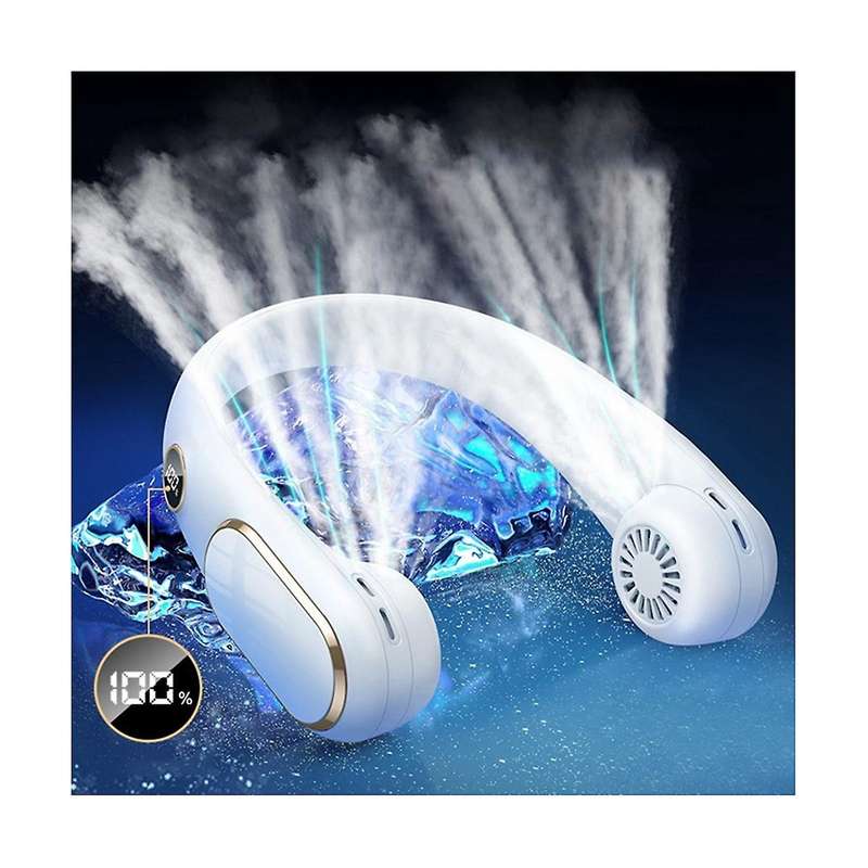 Fans Portable Mini Hanging Neck Fan Digital Display Power Ventilador Bladeless Neckband Fan Air Coo