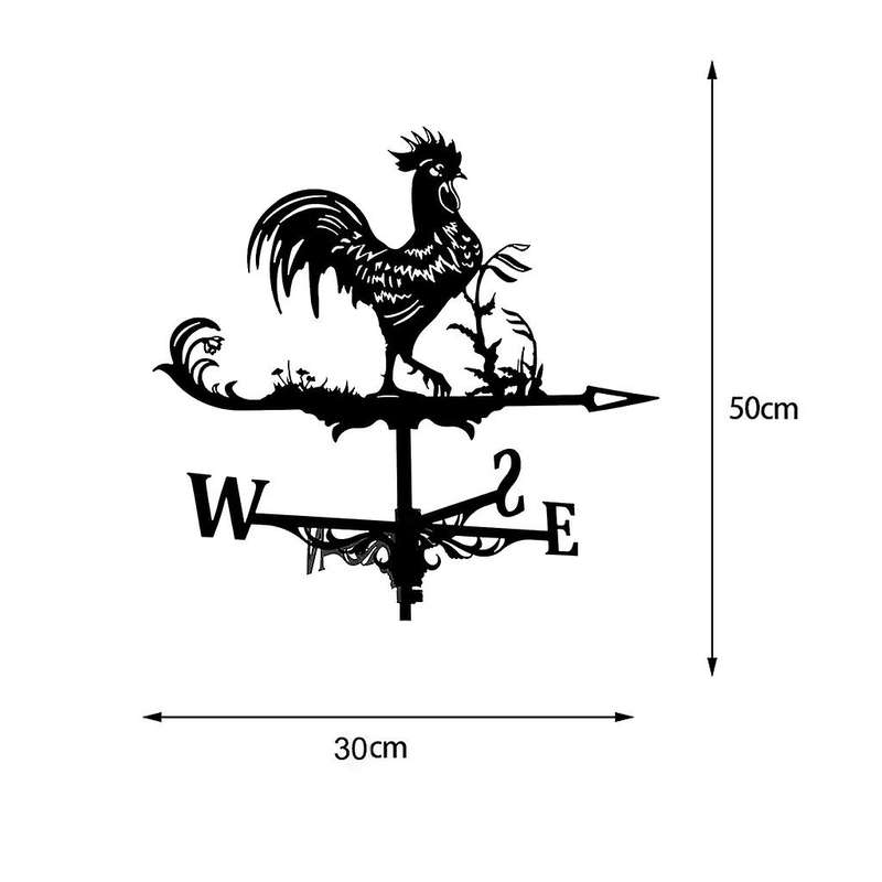 Farm Stainless Steel Home Weather Vane Wind Direction Indicator Yard Measuring for Outdoor Rooster
