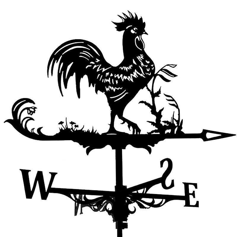 Farm Stainless Steel Home Weather Vane Wind Direction Indicator Yard Measuring for Outdoor Rooster