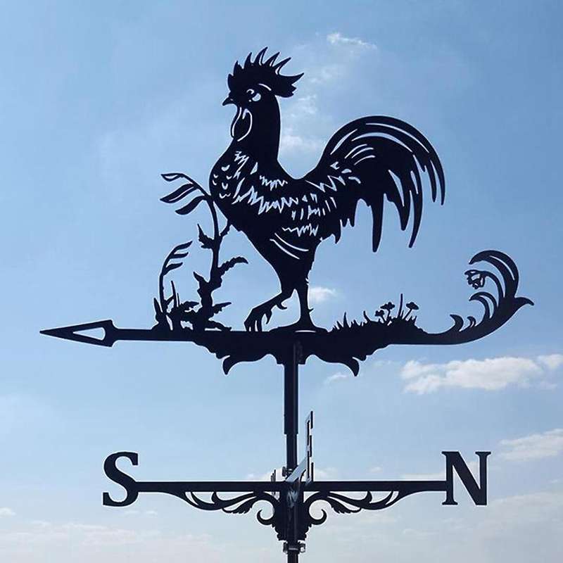 Farm Stainless Steel Home Weather Vane Wind Direction Indicator Yard Measuring for Outdoor Rooster