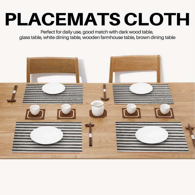 Farmhouse Placematstable Mats Resistant Dining Table Mats for Kitchen Table Set Of 6
