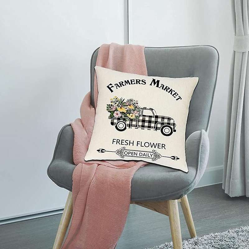 Farmhouse Pillow Covers 18x18 Set Of 4 Decorations Throw Pillow Covers Decor