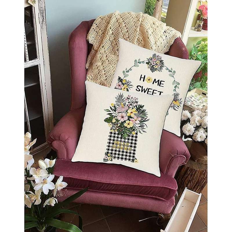 Farmhouse Pillow Covers 18x18 Set Of 4 Decorations Throw Pillow Covers Decor