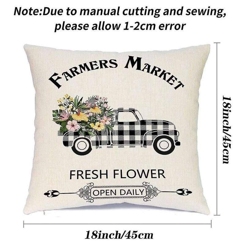 Farmhouse Pillow Covers 18x18 Set Of 4 Decorations Throw Pillow Covers Decor