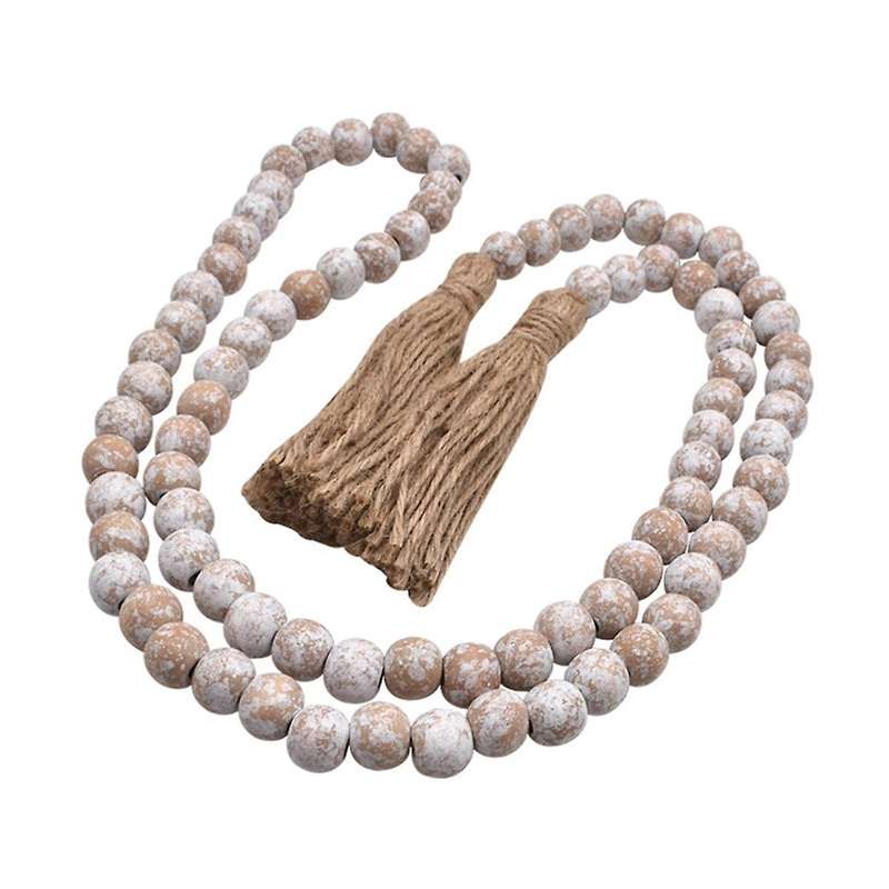 Farmhouse Wood Bead Garland Home Decor, Natural Wood Garland From Tiered Tray, Decorative Garland, R