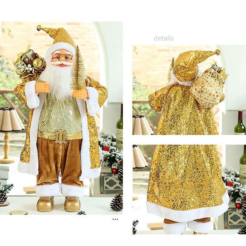 Fashionable Gold Sequins Christmas Decorations Fabric Doll Decoration Ornaments