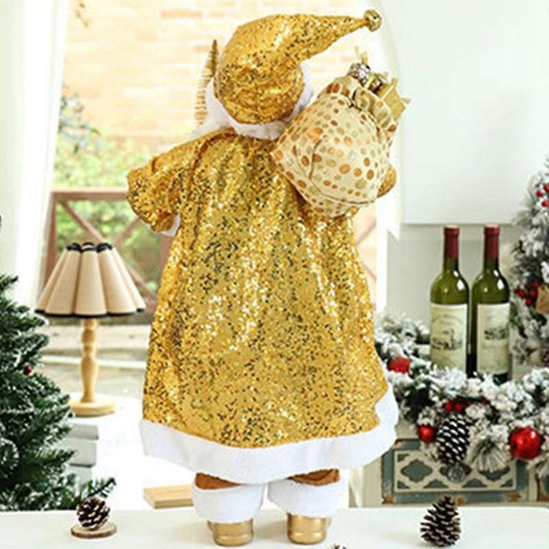 Fashionable Gold Sequins Christmas Decorations Fabric Doll Decoration Ornaments