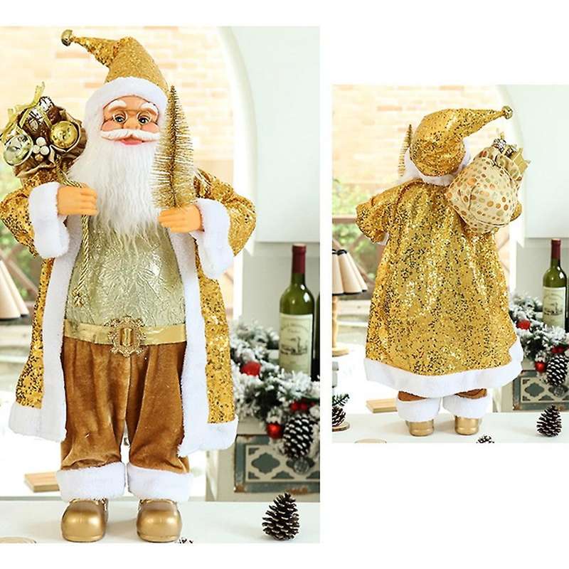 Fashionable Gold Sequins Christmas Decorations Fabric Doll Decoration Ornaments