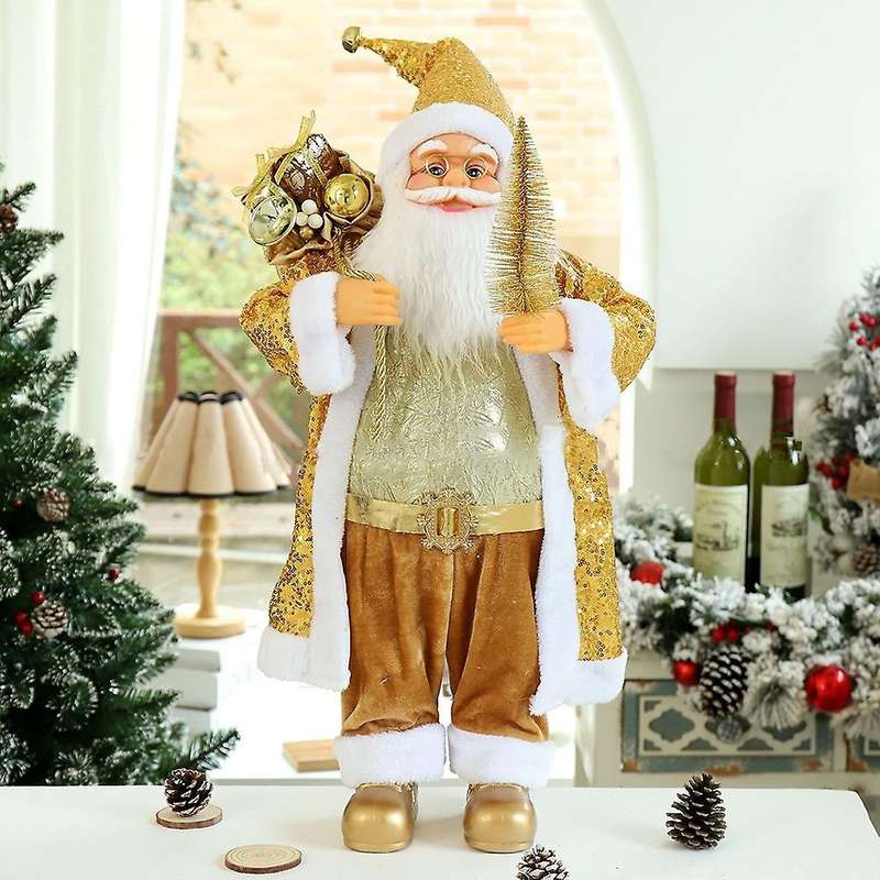 Fashionable Gold Sequins Christmas Decorations Fabric Doll Decoration Ornaments