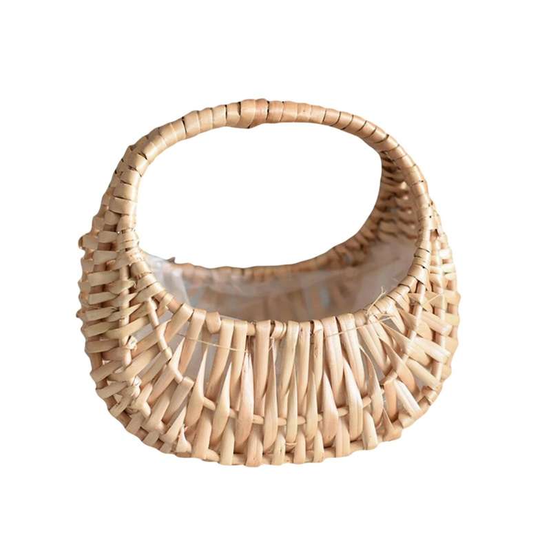 Fashion Portable Flower Arrangement Basket Weaving Bag Rattan Manual Flower Pot Basket