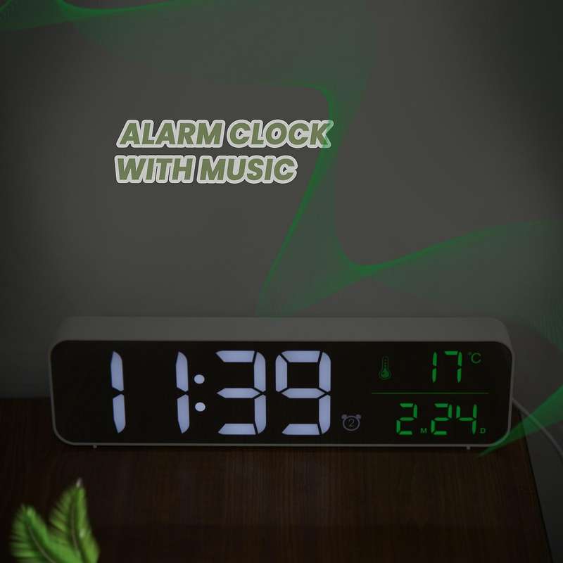 Fashion Living Room Digital Display LED Digital Perpetual Calendar Clock Luminous Silent Electronic