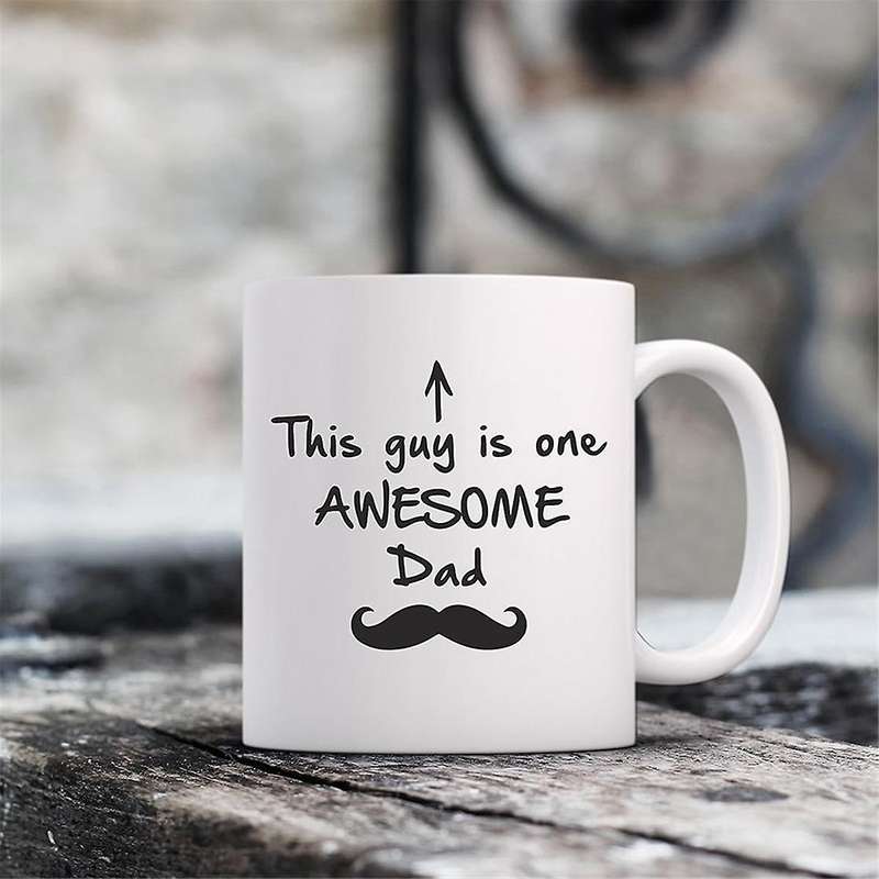 Father'S Day Gift Temperature-Sensitive Color-Changing Mug Ceramic Coffee Mug Dad Beard Water Mug