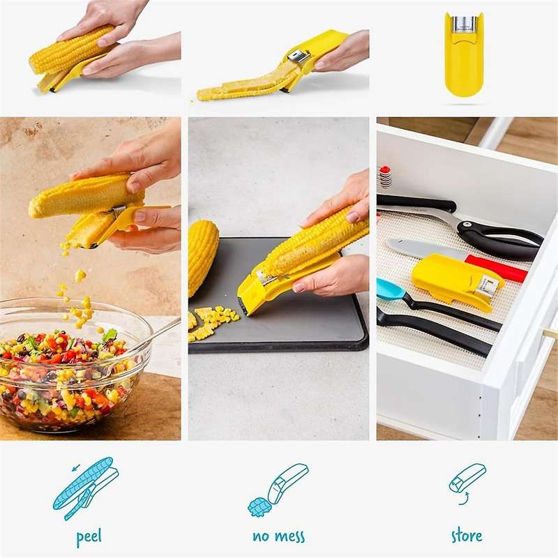 Fast Corn Cob Separator and Peeler Easily Peel Corn on the Cob, Whether Cooked or Fresh
