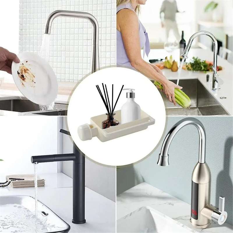 Faucet Sponge Holder Kitchen Sponge Holder Hollow Design Faucet Storage Rack Sponge Holder for Sink