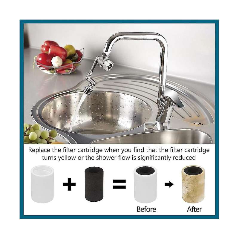 Faucet Extender Water Filter with Activated Carbon, 8pcs Faucet Filter Purifier Replacement for Fauc
