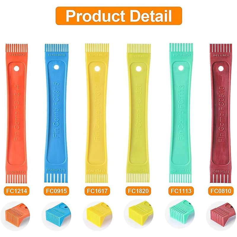 Fcr6 Ring Fin Comb Set, Air Conditioner Fin Comb Straighten Evaporator Condensor Coils, Ac Fin Comb