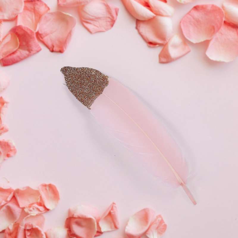 Feather Garland Gold Glitter Dipped Soft Feather Banner for Bedroom Bohemian Teepee Decorations Boh