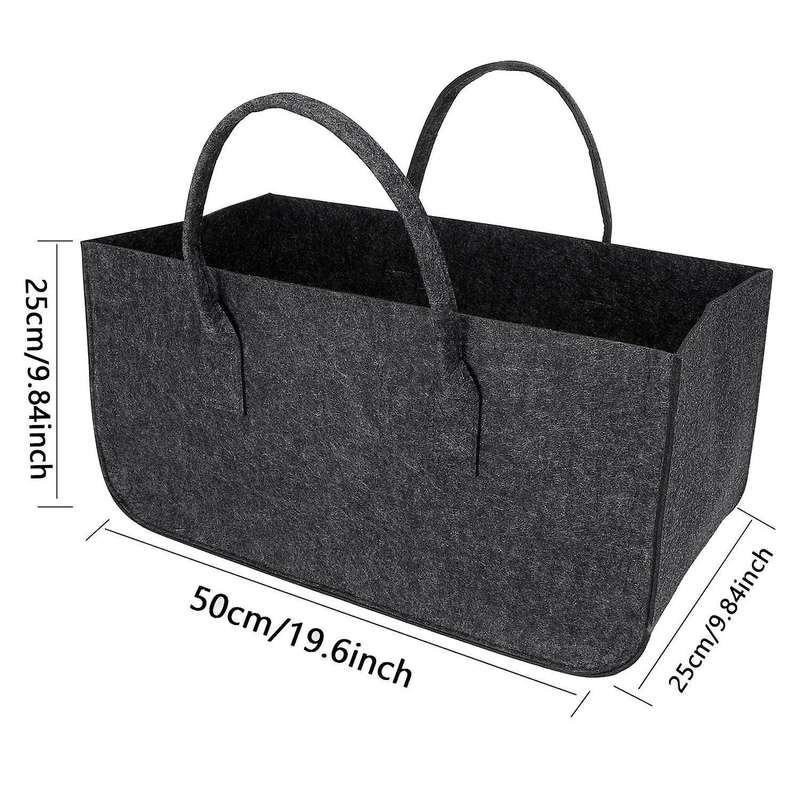 Felt Bag, Firewood Basket, Felt Shopping Bag, Felt Bag, for Wood, Newspapers, Firewood,50 X 25 X 25